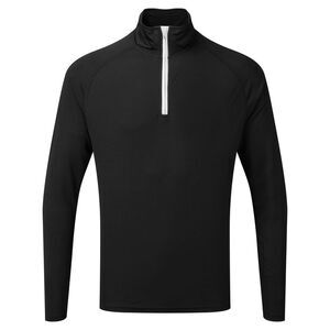 TriDri Mens Performance Quarter Zip Long-Sleeved Sweatshirt / Black